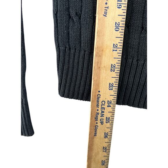 J. McLaughlin Women’s Black Cable Knit Crewneck Sweater Size Small Classic - Picture 3 of 5